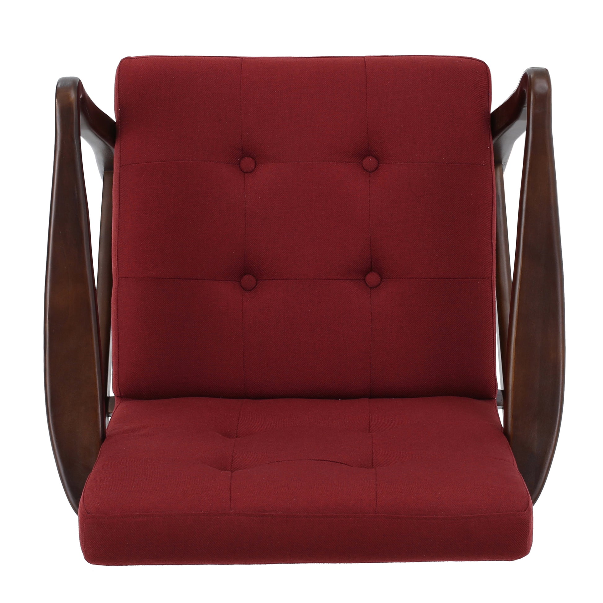 Deep Red Fabric Mid Century Modern Club Chair Red Fabric
