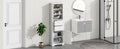 Tall Bathroom Storage Cabinet,Cabinet With One Door And Two Drawers, Freestanding Storage Adjustable Shelf, Mdf Board,White White Mdf