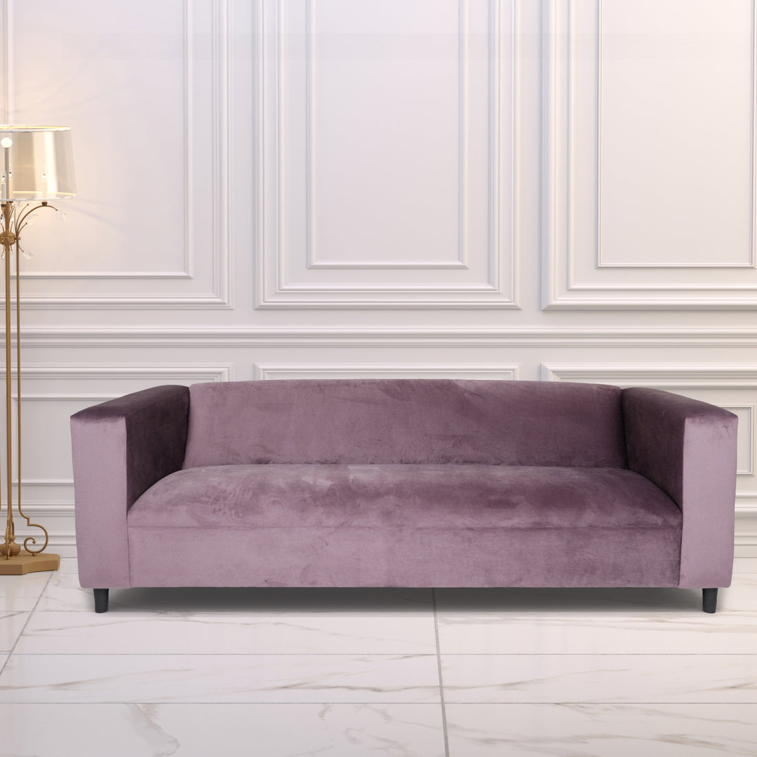 Velvet Sofa For Living Room, Modern 3 Seater Sofas Couches For Bedroom, Office, And Apartment With Solid Wood Frame Lavender Lavender Wood Foam Velvet