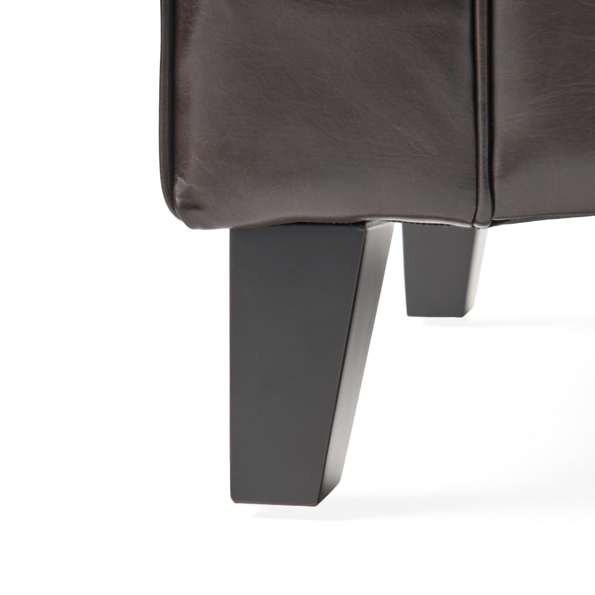 Hayes Armed Storage Bench Brown Pu