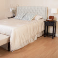 Lidia Wing Headboard Beige Fabric