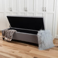 Selma Storage Ottoman V2 Light Grey Fabric