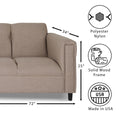 Broadway Sofa For Living Room, Modern 3 Seater Sofas Couches For Bedroom, Office, And Apartment With Solid Wood Frame Toast, Polyester Nylon Brown Wood Foam Polyester