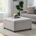 Carlsbad Storage Ottoman Light Grey Fabric