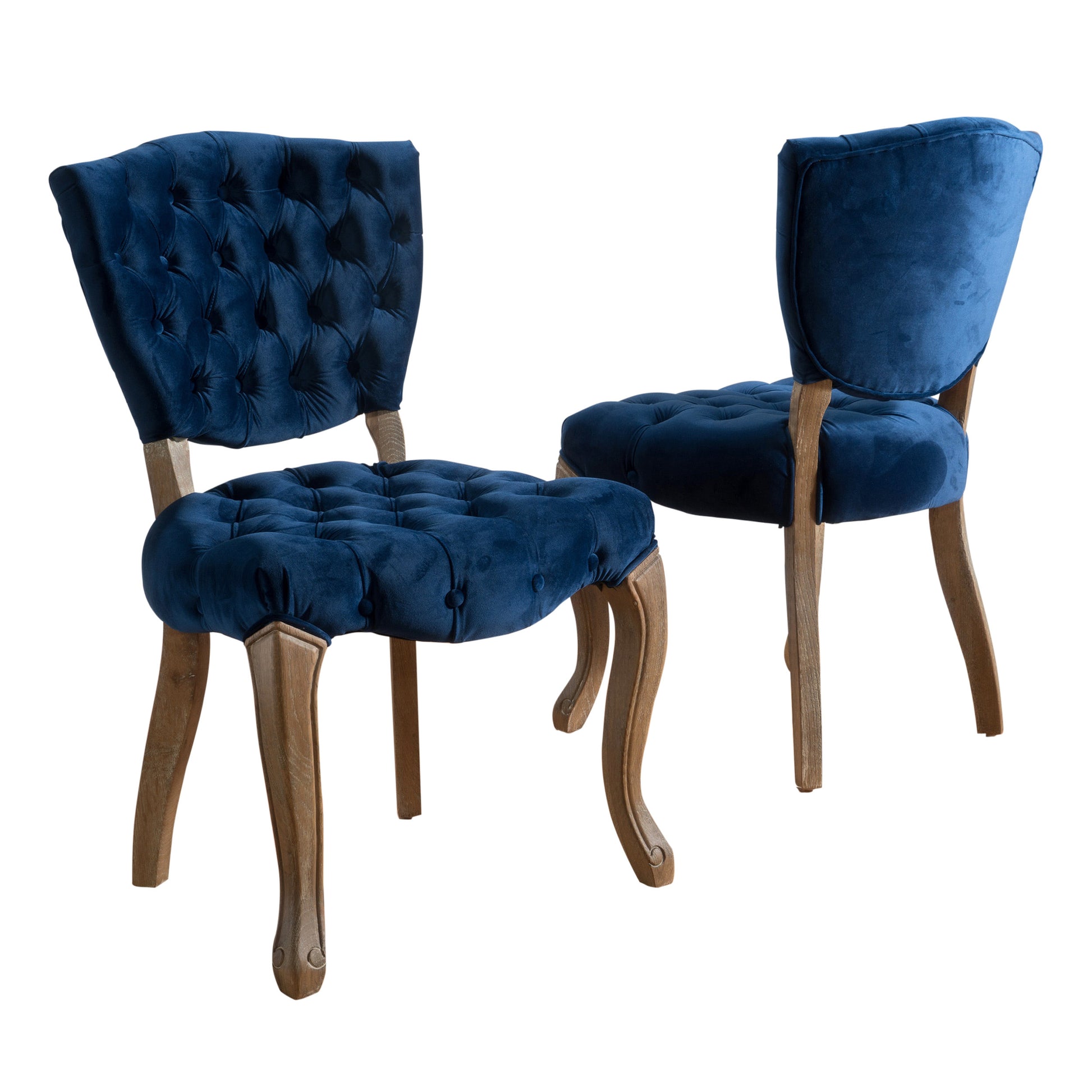 Kd Tufted Chair Wthr Navy Blue Velvet