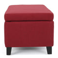 Storage Ottoman Red Fabric