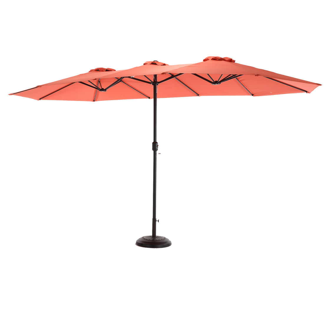 14.8 Ft Double Sided Outdoor Umbrella Rectangular Large With Crank Orange No Orange Garden & Outdoor Steel