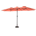 14.8 Ft Double Sided Outdoor Umbrella Rectangular Large With Crank Orange No Orange Garden & Outdoor Steel