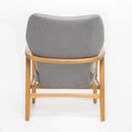 Club Chair, Wood Frame Club Chair, Grey Grey Fabric