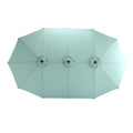 14.8 Ft Double Sided Outdoor Umbrella Rectangular Large With Crank Light Green Light Green Garden & Outdoor Steel