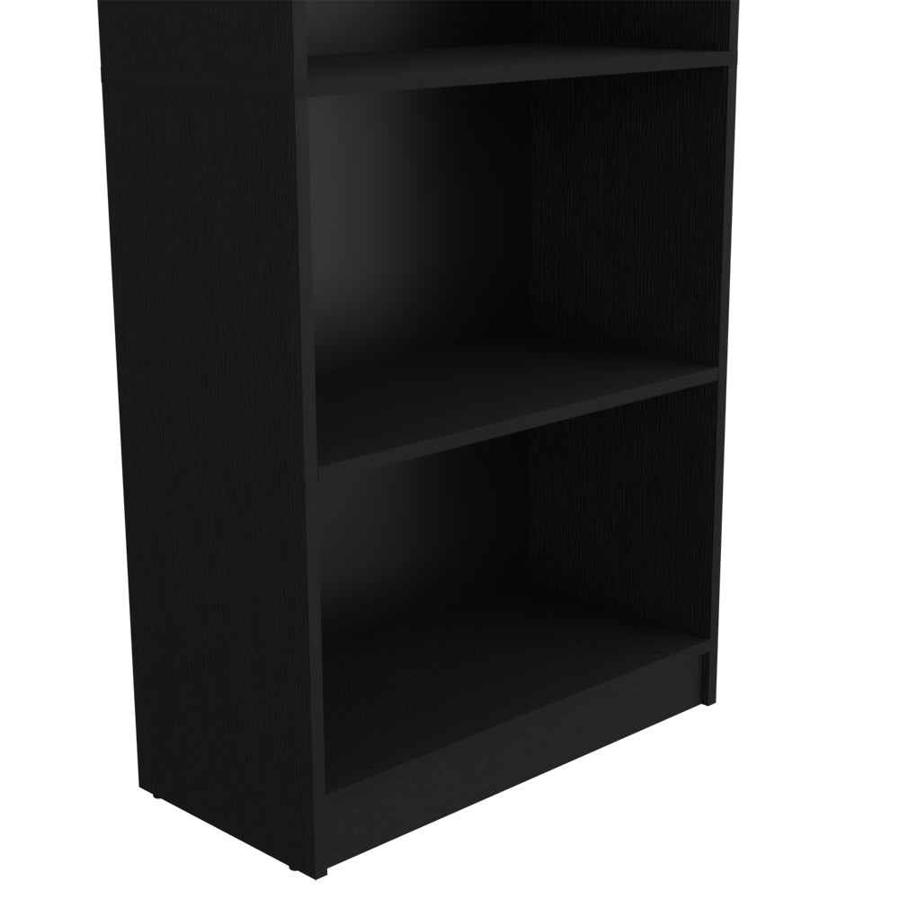 Bookcase 4 Shelves Benzoni, Office, Black Black Particle Board Engineered Wood