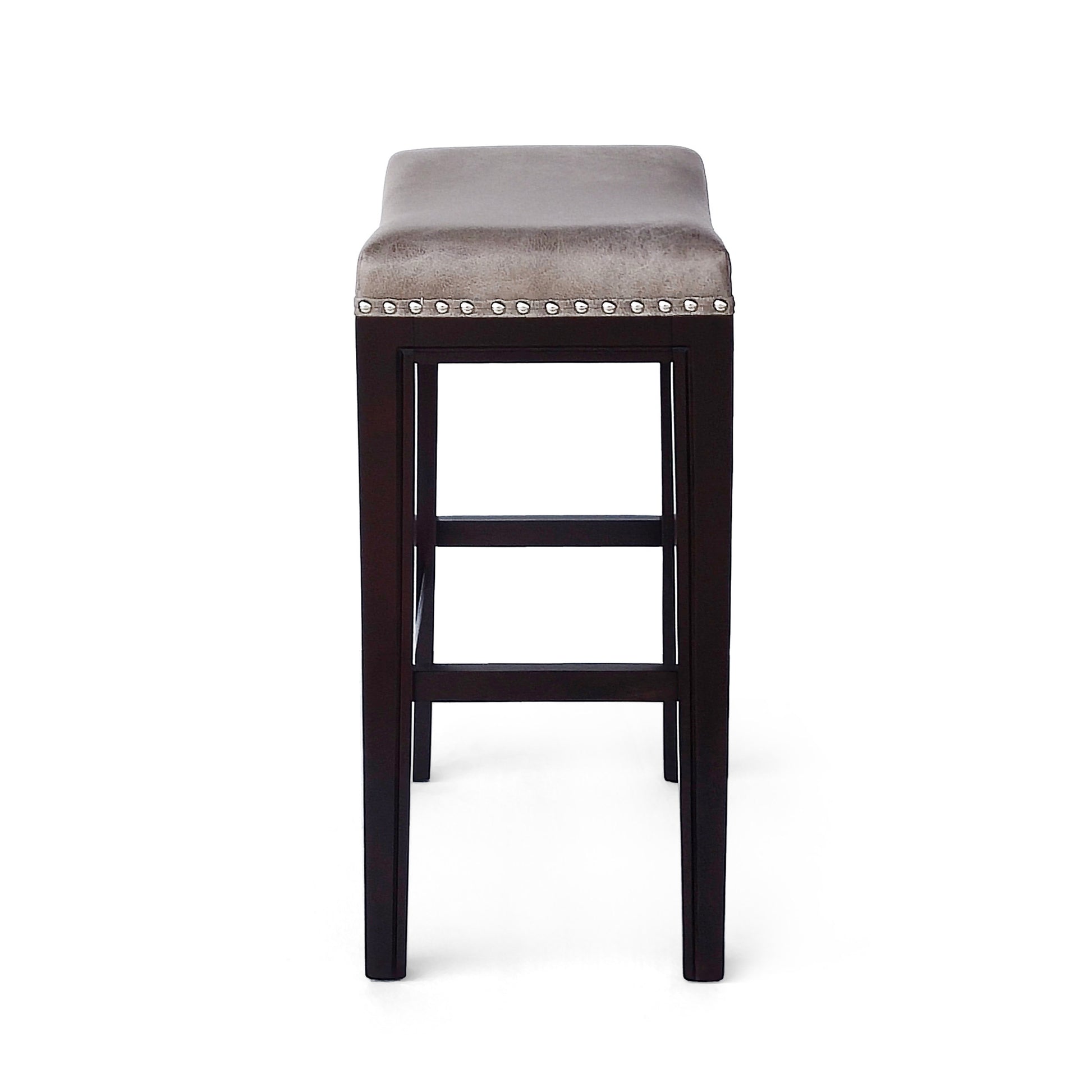 Tiffin Studded Counter Stool Mp2 Set Of 2 Grey Fabric