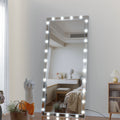 Hollywood Led Full Body Mirror With Lights Extra Large Full Length Vanity Mirror With 3 Color Mode Lights, Vertical Horizontal Hanging Aluminum Framed Mirror, 72 X 36 Inch, Silver Silver Aluminium