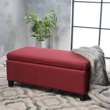 Storage Ottoman Red Fabric