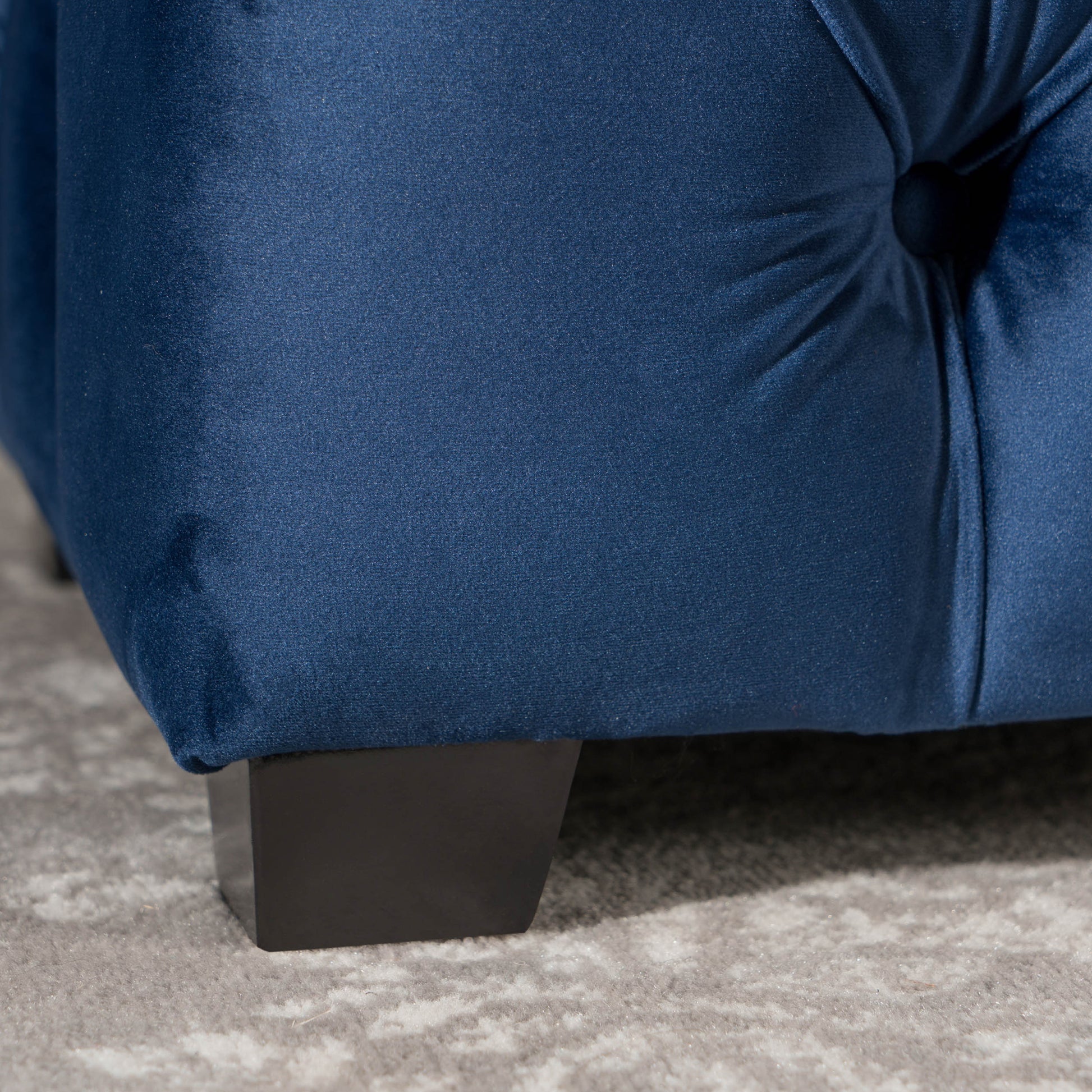 Ottoman Navy Blue Velvet