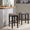 Tiffin Studded Counter Stool Mp2 Set Of 2 Grey Fabric