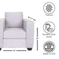 Modern Sofa Chair For Living Room, Bedroom And Apartment With Solid Wood Frame Marlow Asphalt, Polyester Fabric Light Gray Wood Foam Polyester