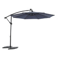 10Ft Solar Led Offset Hanging Market Patio Umbrella Navy Blue No Navy Blue Garden & Outdoor Steel