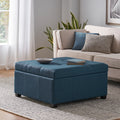 Carlsbad Storage Ottoman Navy Blue Fabric