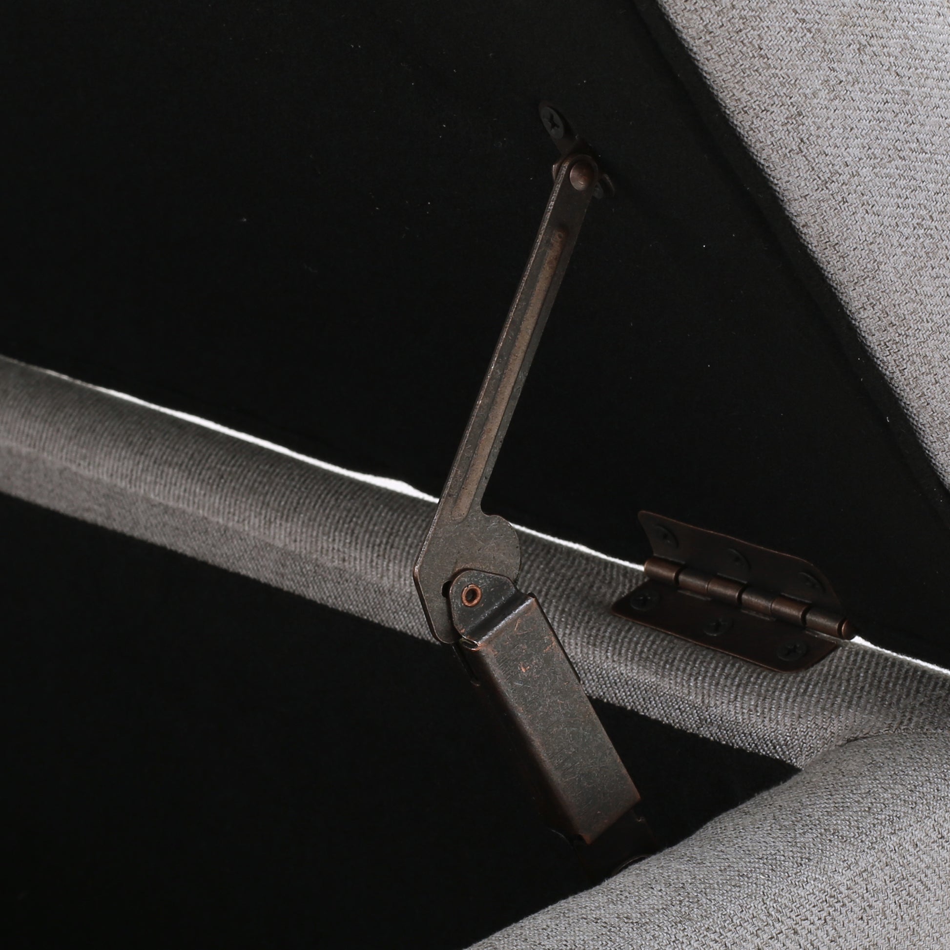 Selma Storage Ottoman V2 Light Grey Fabric