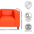 Orange Faux Leather Sofa Chair, Modern Sofa Chair For Living Room, Bedroom And Apartment With Solid Wood Frame Orange Wood Foam Vinyl