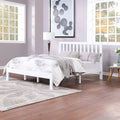 Queen Bed White Acacia Wood