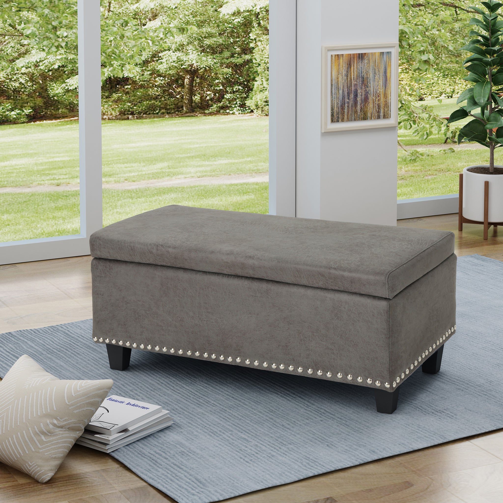 Ottoman Slate Microfiber