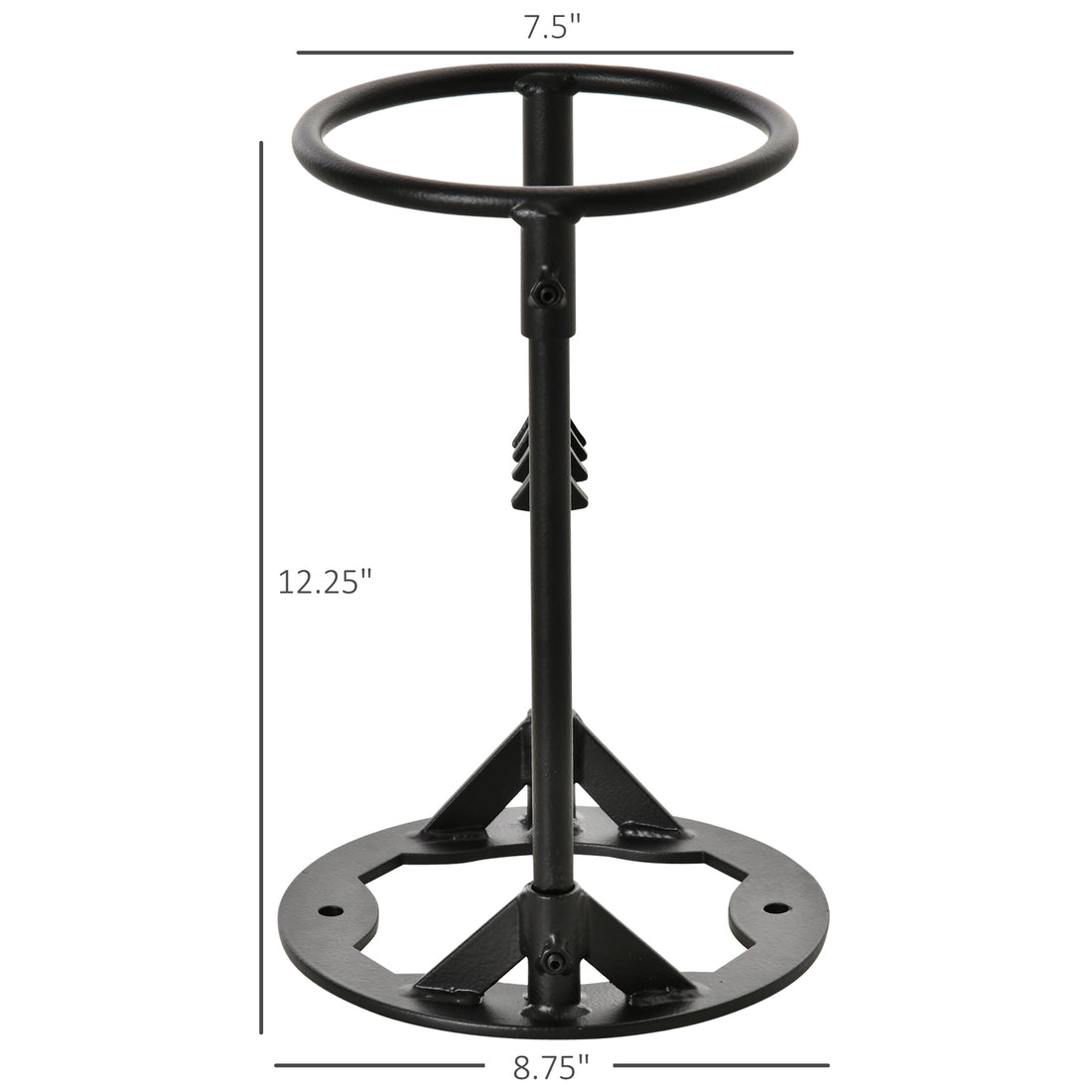 Firewood Kindling Splitter Stand With Hand Guard, Wood Splitter, Carbon Steel Manual Wood Cracker, Log Wedge Cutter, Single Blade, Black, 8.75" Dia X 12.25" H Black Steel
