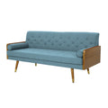 Aidan Mid Century Modern Tufted Fabric Sofa Blue Fabric