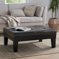 Chatham Ottoman With Drawer Dark Coffee Pu