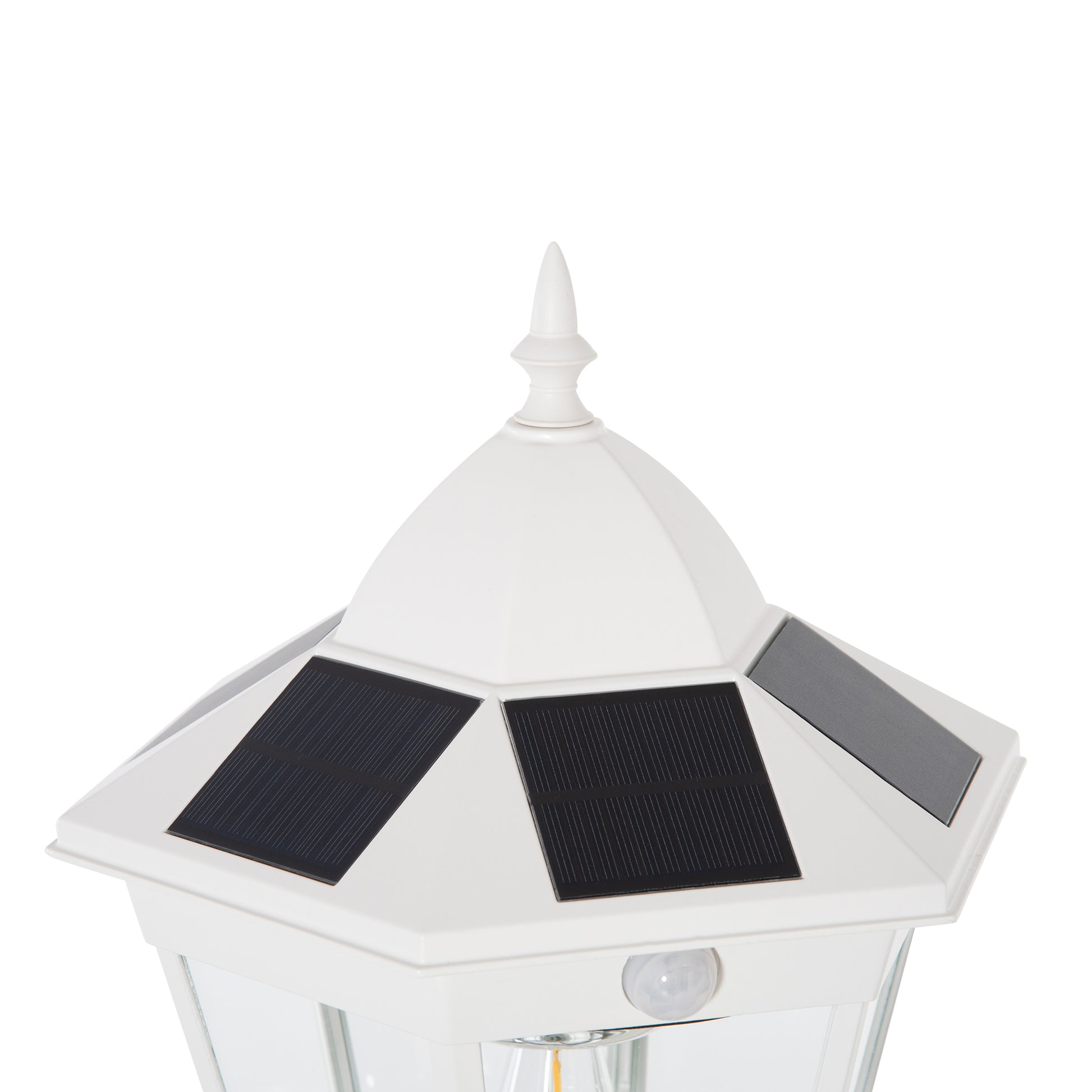 77" Solar Lamp Post Light, Waterproof Aluminum Outdoor Vintage Street Lamp, Motion Activated Sensor Pir, Adjustable Brightness, For Garden, Lawn, Pathway, Driveway, White Brown Metal