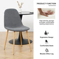 Light Grey Modern Fabric Chairs With Wood Transfer Metal Leg Set Of 4 Light Gray Metal