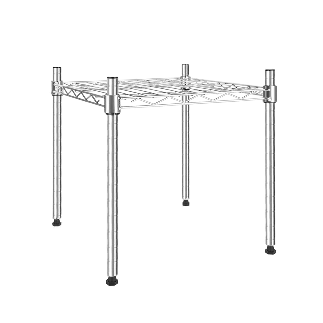 Heavy Duty Shelving Unit, Wire Metal Stackable Storage, 1 Tier Shelf, Chrome, 15" W X 13.8" D X 15" H Chrome Iron