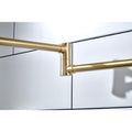 Wall Mount Folding Kitchen Pot Filler Faucet Brushed Gold Brass