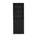 Bookcase Dual Door Benzoni, Office, Black Black Particle Board Engineered Wood