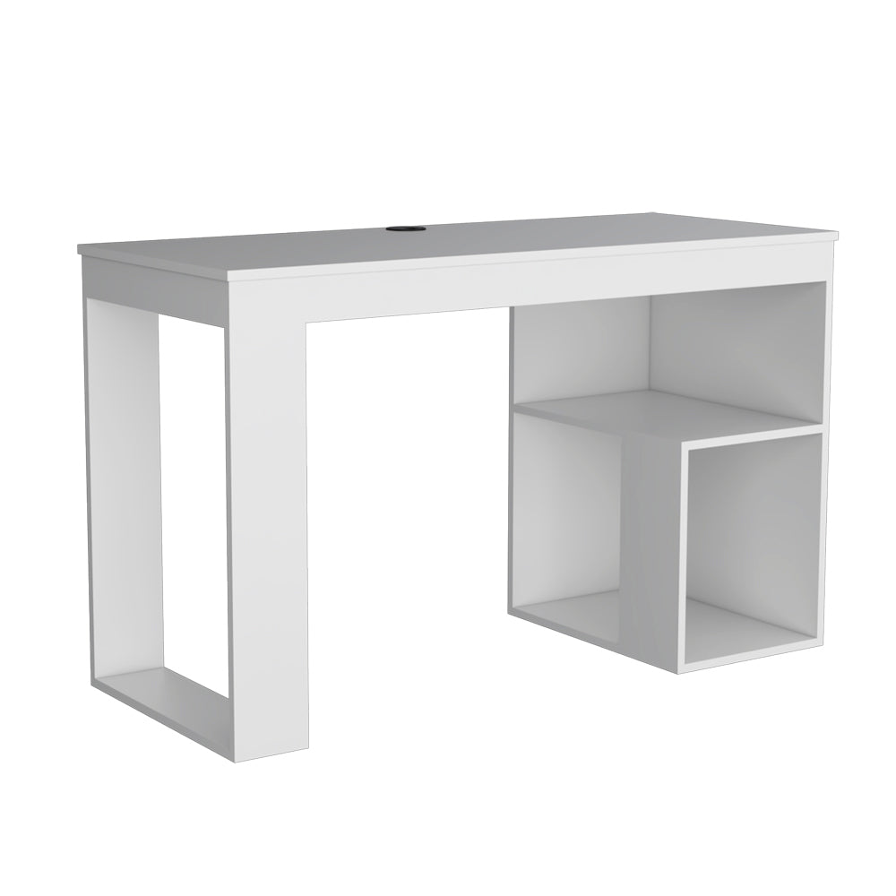 Desk Adona, Office, White White Particle Board Engineered Wood