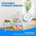 Heavy Duty Shelving Unit, Wire Metal Stackable Storage, 1 Tier Shelf, Chrome, 15