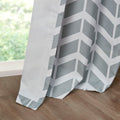 Chevron Printed Room Darkening Grommet Top Panel Pair Aqua Polyester