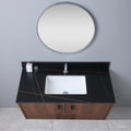 43Inch Bathroom Stone Vanity Top Black Gold Color With Undermount Ceramic Sink And Single Faucet Hole With Backsplash Black Sintered Stone