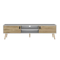 Tv Stand A Magness, Living Room, White Macadamia Multicolor 50 59 Inches Particle Board Engineered Wood
