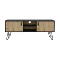 Tv Stand B Magness, Living Room, Black Macadamia Multicolor 50 59 Inches Particle Board Engineered Wood