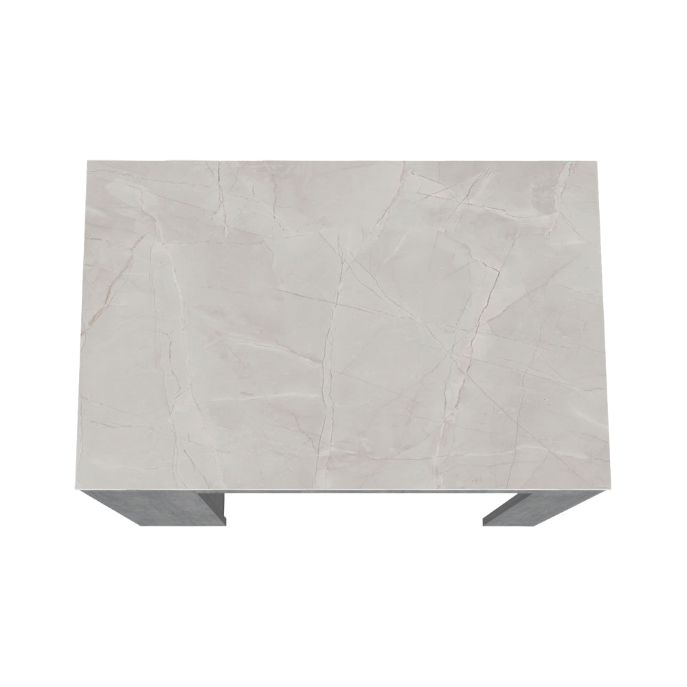 Kitchen Island Doyle, Kitchen, Concrete Gray Ibiza Marble Color Finish Grey Particle Board Engineered Wood