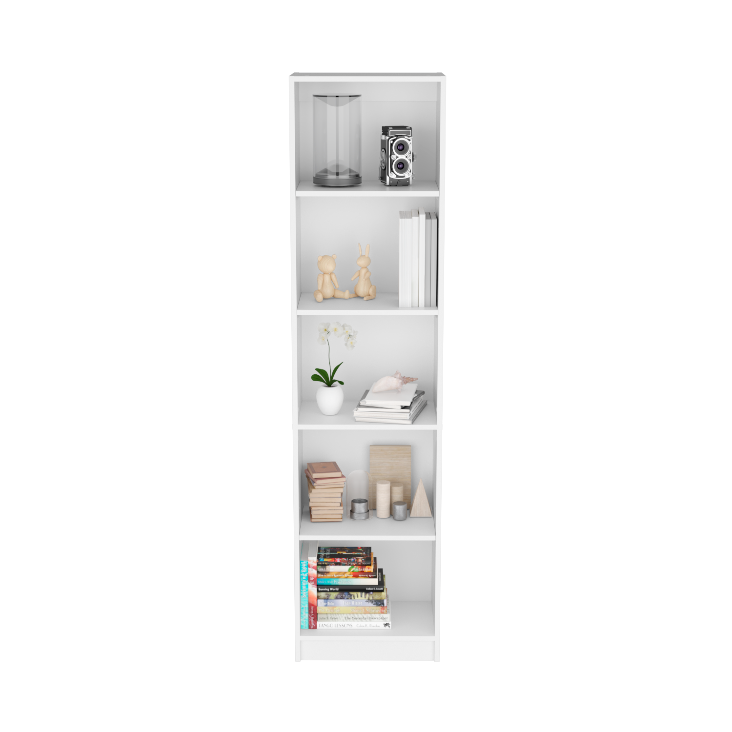 Bookcase Xs Benzoni, Office, White White Particle Board Engineered Wood