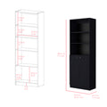 Bookcase Dual Door Benzoni, Office, Black Black Particle Board Engineered Wood