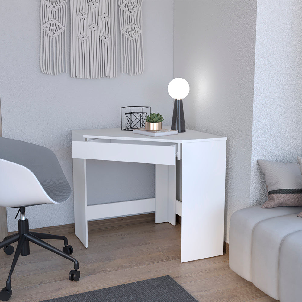 Corner Desk Granger, Office, White Black Particle Board Engineered Wood