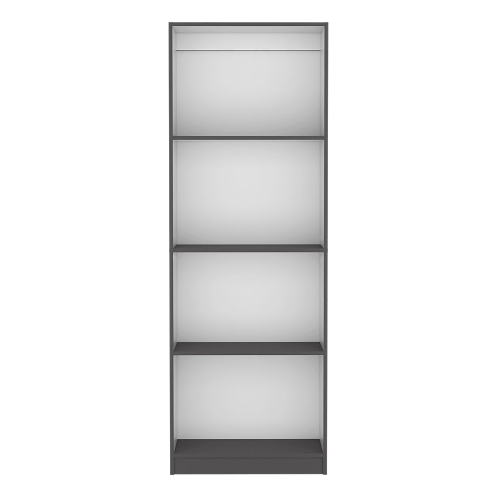 Bookcase Benzoni, Office, Matt Gray White Multicolor Particle Board Engineered Wood