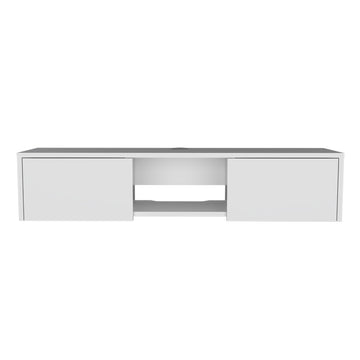 Floating Tv Stand Watson, Living Room, White White 50 59 Inches Particle Board Engineered Wood