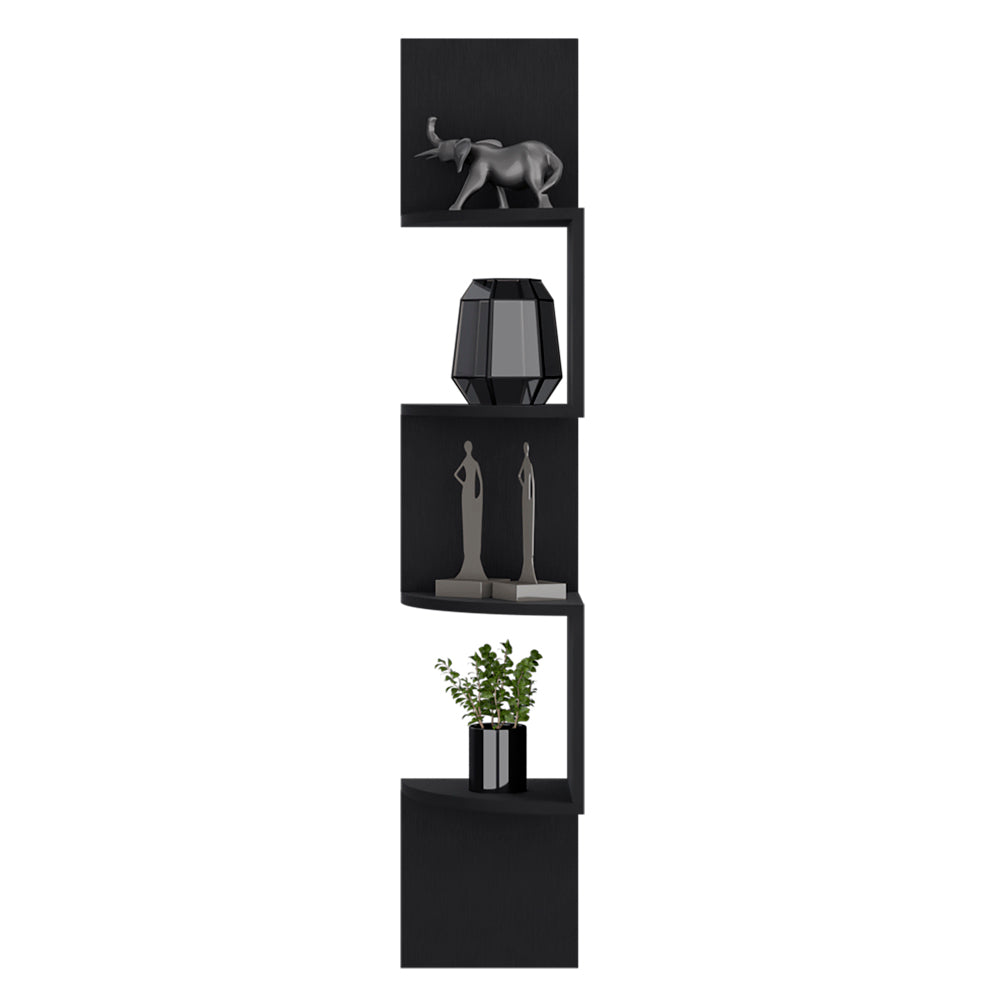 Shelf Crestone, Living Room, Black Black Particle Board Engineered Wood