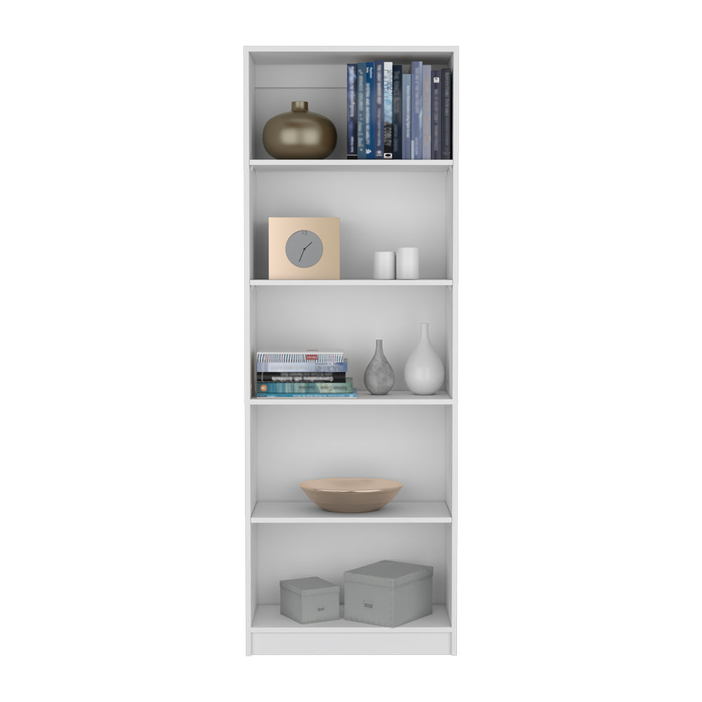 Bookcase 4 Shelves Benzoni, Office, White White Particle Board Engineered Wood