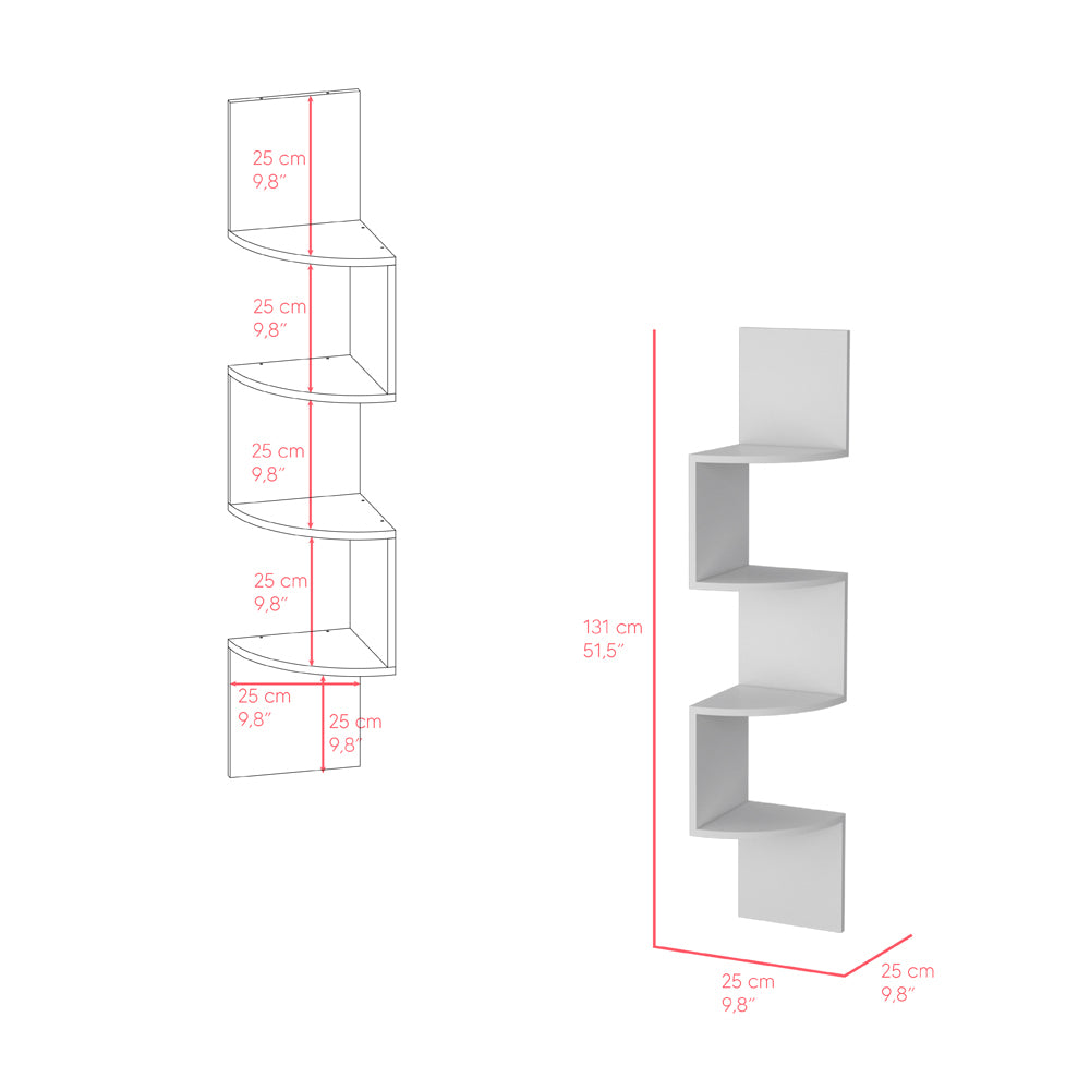 Shelf Crestone, Living Room, White White Particle Board Engineered Wood